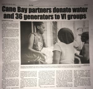 St. Croix Avis coverage of Cane Bay Cares Hurricane Relief distribution.