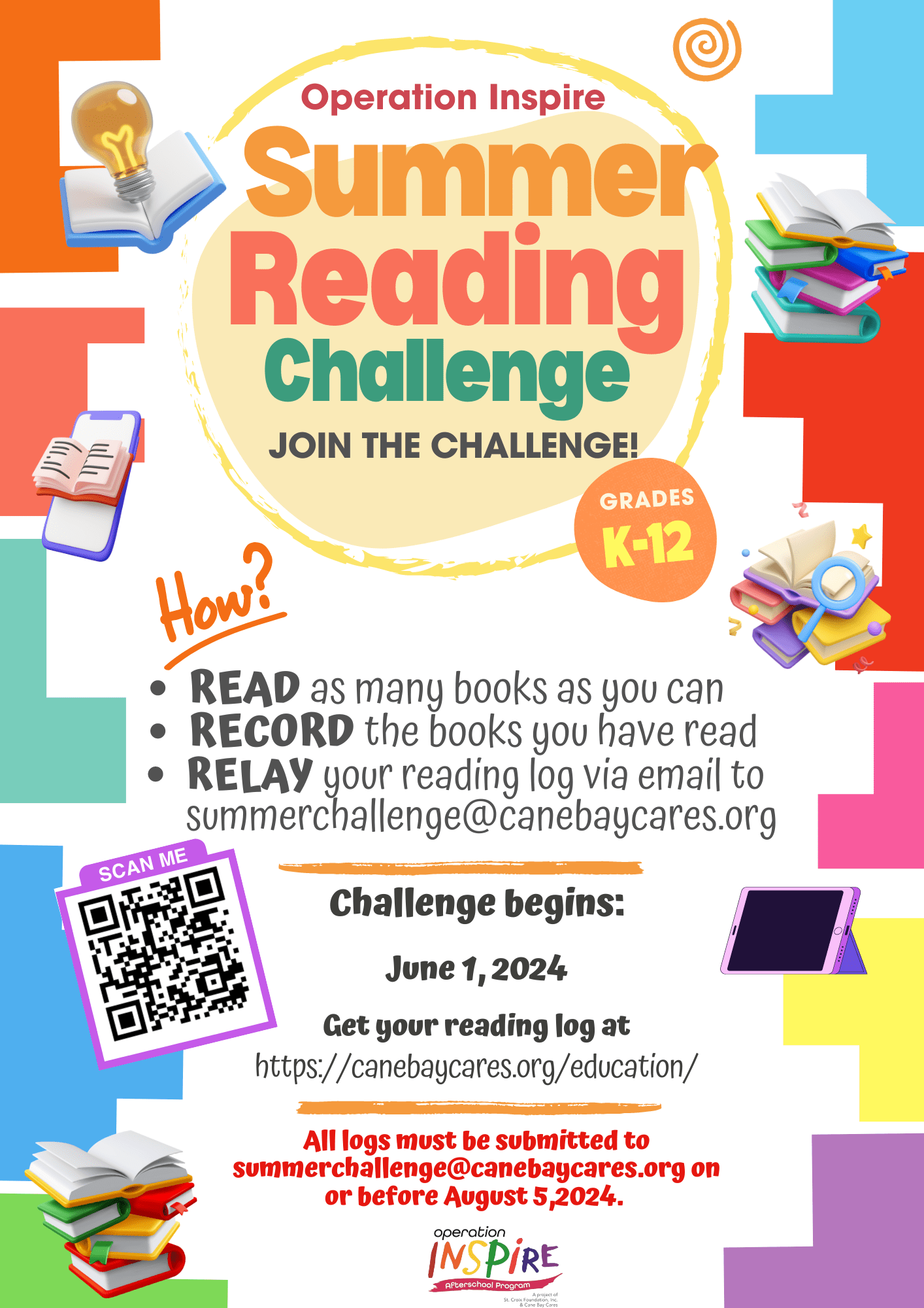 2024 Summer Reading Challenge Poster