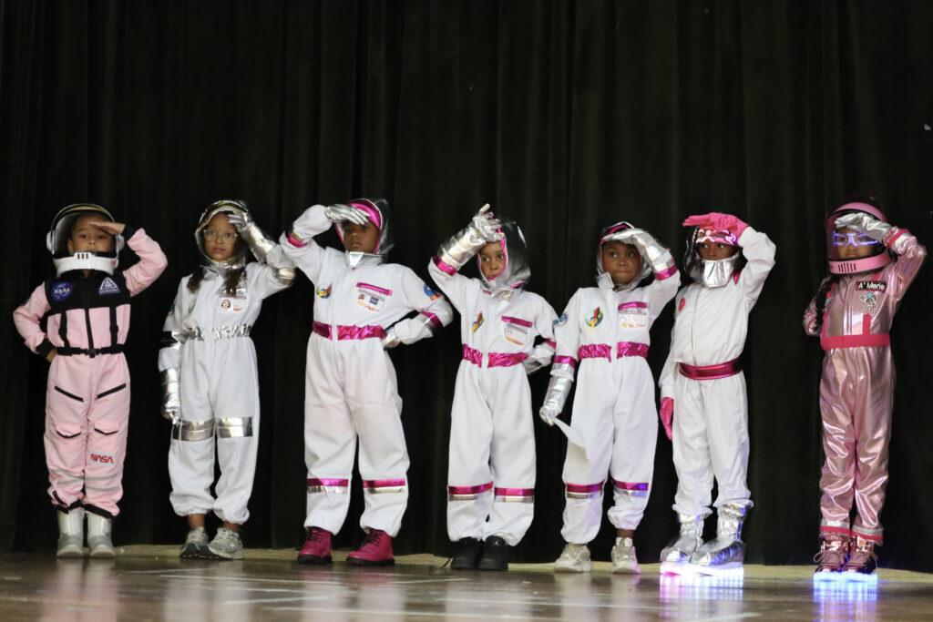 “Outer Space & Planet Earth” students sharing space facts.
