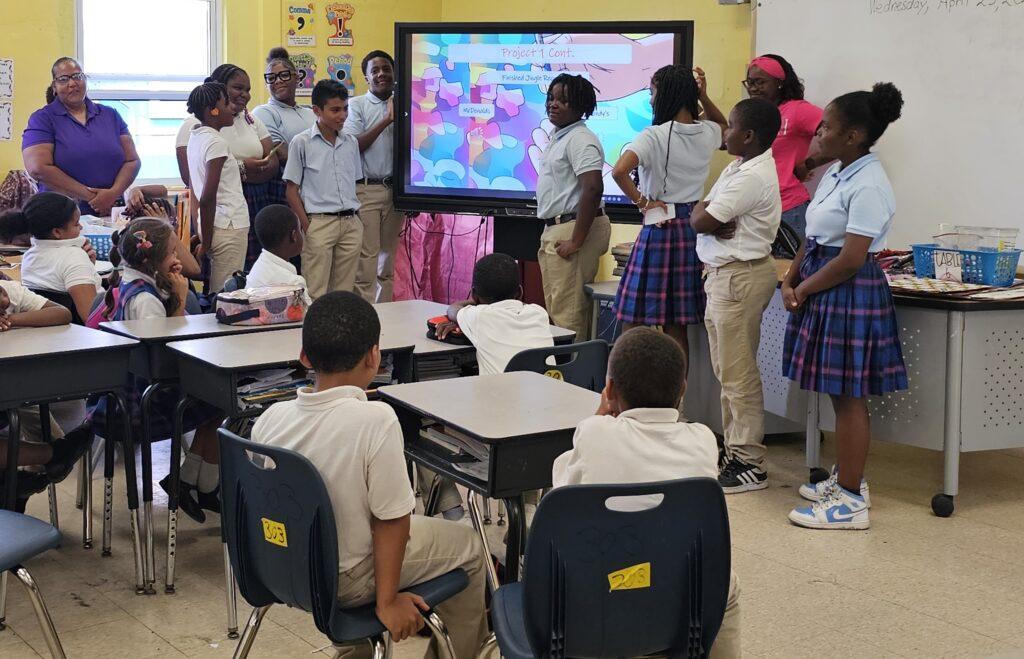 “The Art of Persuasion” students sharing their marketing jingles.